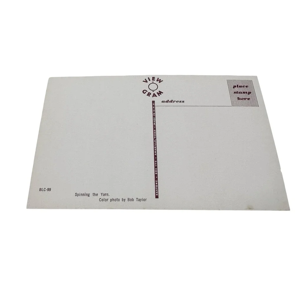 Vintage View Gram Cat Spinning the‎ Yarn Postcard Bob Taylor Unused 60s BLC-99